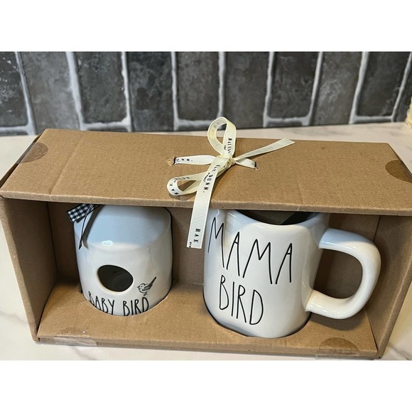 Rae Dunn Collectable Coffee Mug and Bird House Mama Bird Baby Bird Set - Picture 4 of 8